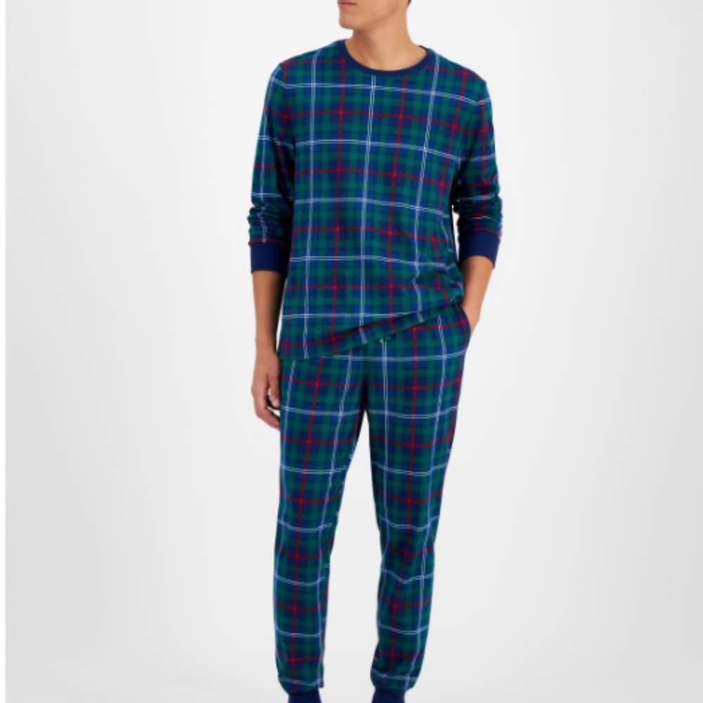 Holiday Lane Men's Family Plaid Cotton Matching Family Pajamas Set, Size L NWT